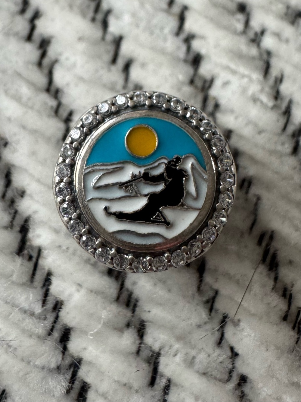 Authentic Pandora skier charm